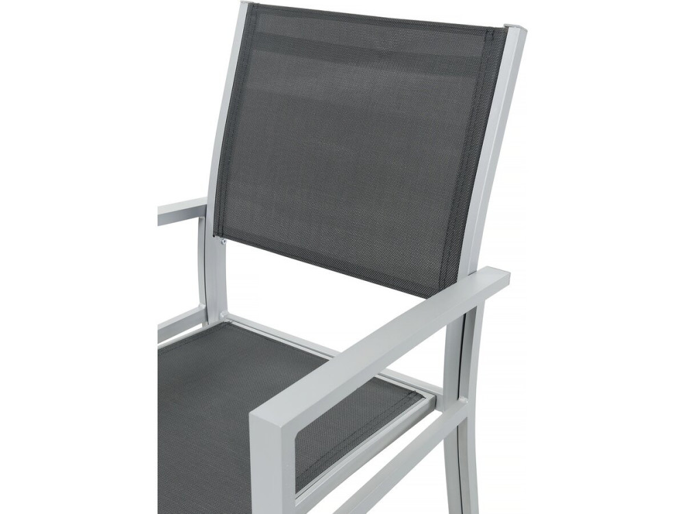 Conjunto de jardín extensible «Lagos» - 200/320 x 105 x 76 cm - 12 plazas - Gris oscuro