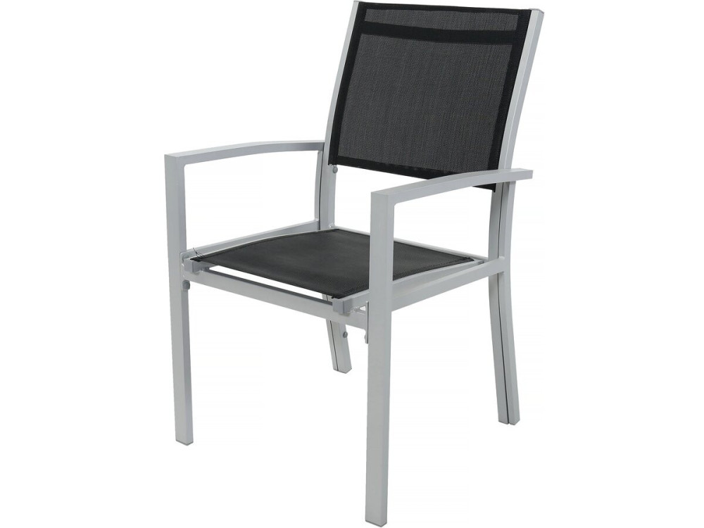 Conjunto de jardín extensible «Lagos» - Mesa extensible 200/320 x 105 x 76 cm - 10 sillas - Negro