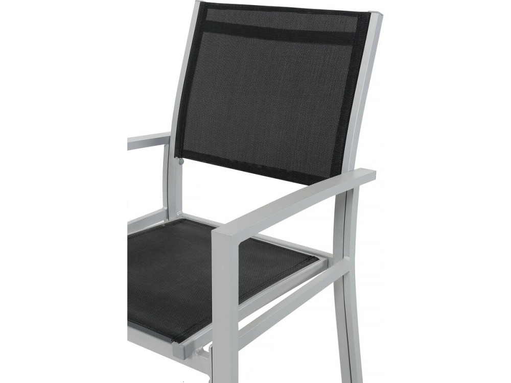Conjunto de jardín extensible «Lagos» - Mesa extensible 200/320 x 105 x 76 cm - 12 sillas - Negro