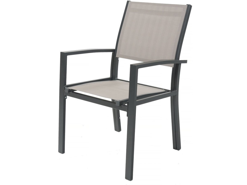 Conjunto de jardín extensible «Lagos» - 200/320 x 105 x 76 cm - 12 sillas - Gris topo