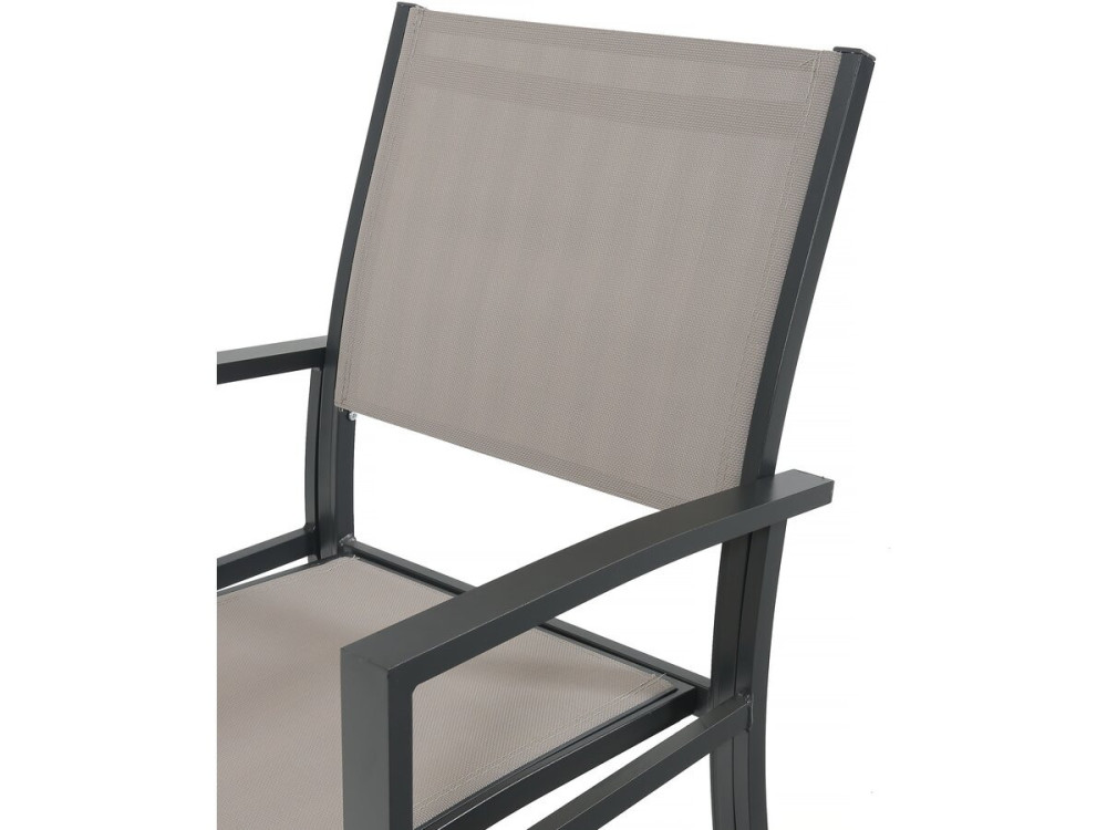 Conjunto de jardín extensible «Lagos» - 200/320 x 105 x 76 cm - 12 sillas - Gris topo