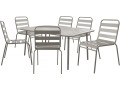Conjunto de muebles de jardín metálicos "Bilbao" - 8 plazas - Terracota - Topo
