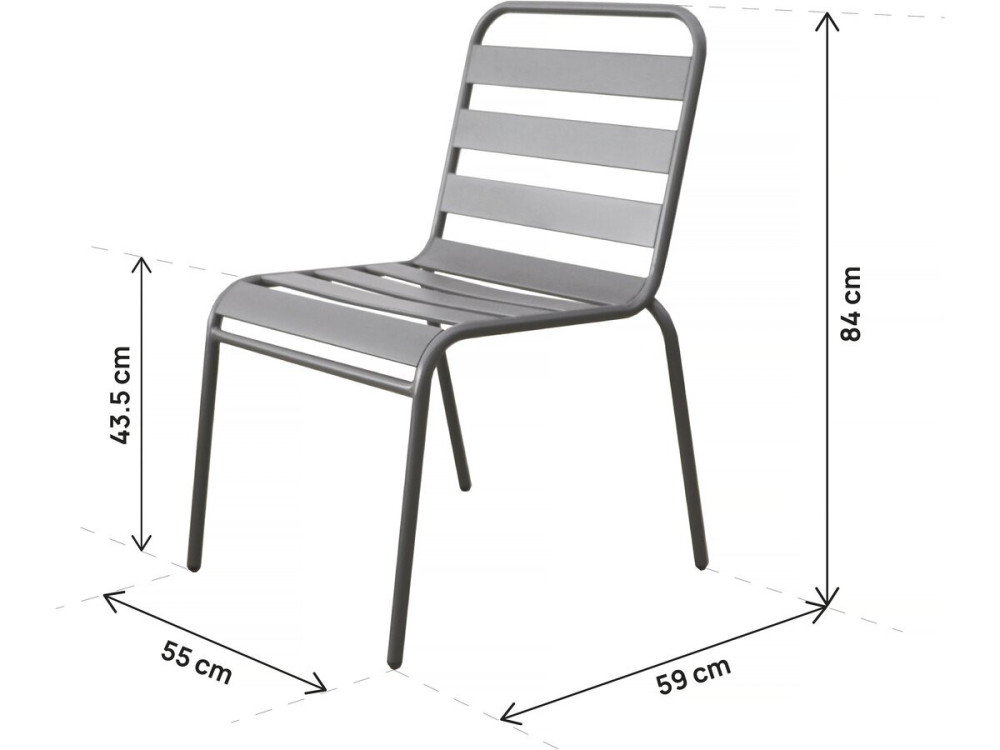 Conjunto de muebles de jardín metálicos "Bilbao" - 6 plazas - Taupe