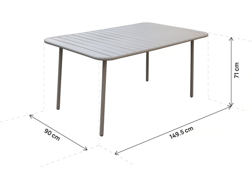 Conjunto de muebles de jardín metálicos "Bilbao" - 6 plazas - Taupe