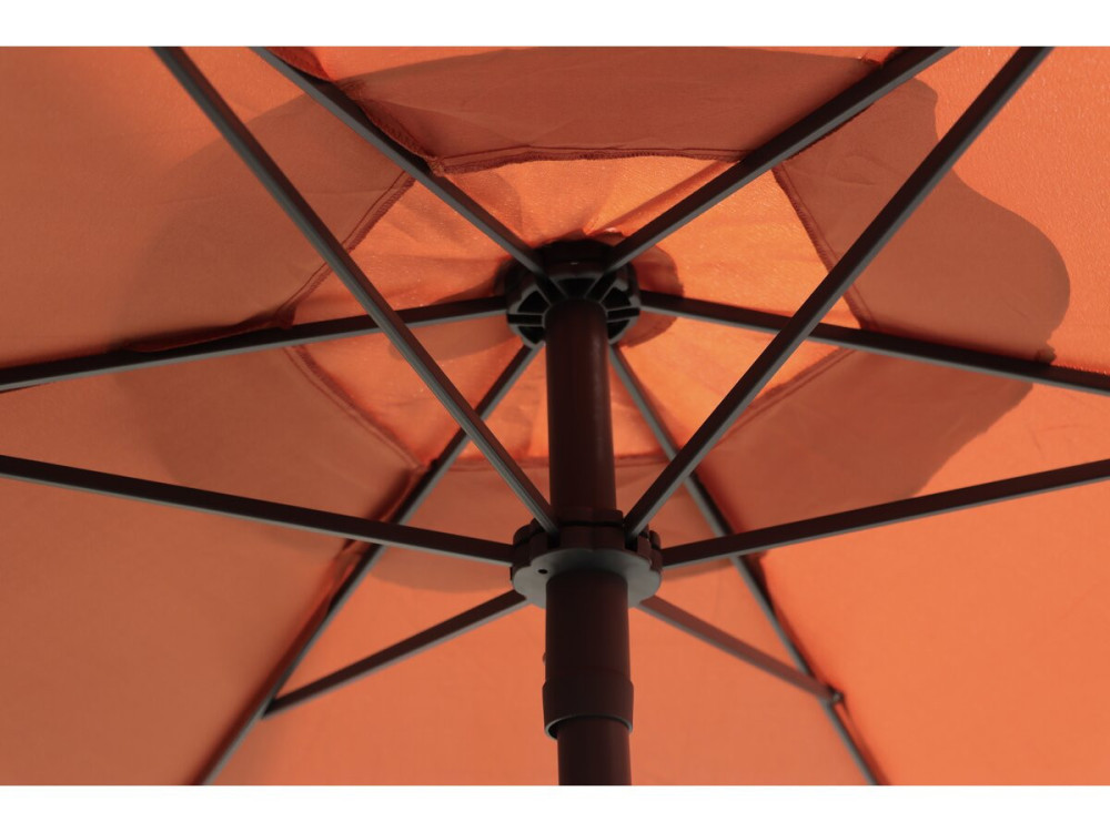 Mesa y sillas de jardín de metal "Convivia" con parasol - 4 plazas - Terracota