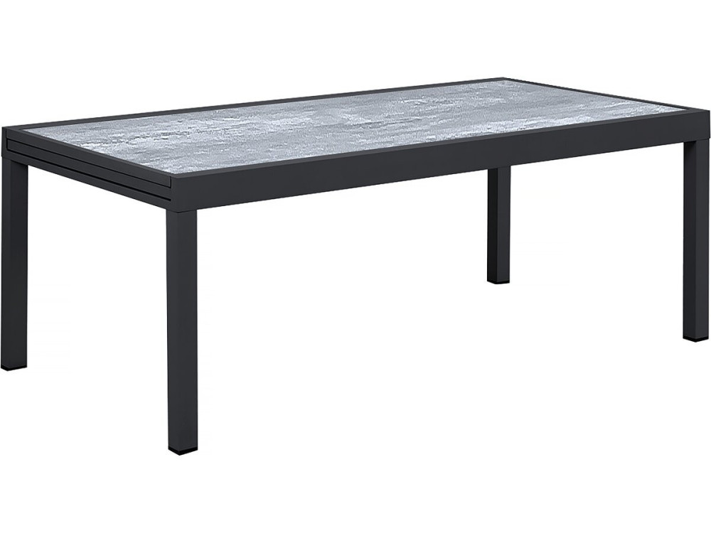 Mesa y sillas de jardín "Lagos" de aluminio extensible - 200/320 x 105 x 76 cm - Topo - 12 plazas