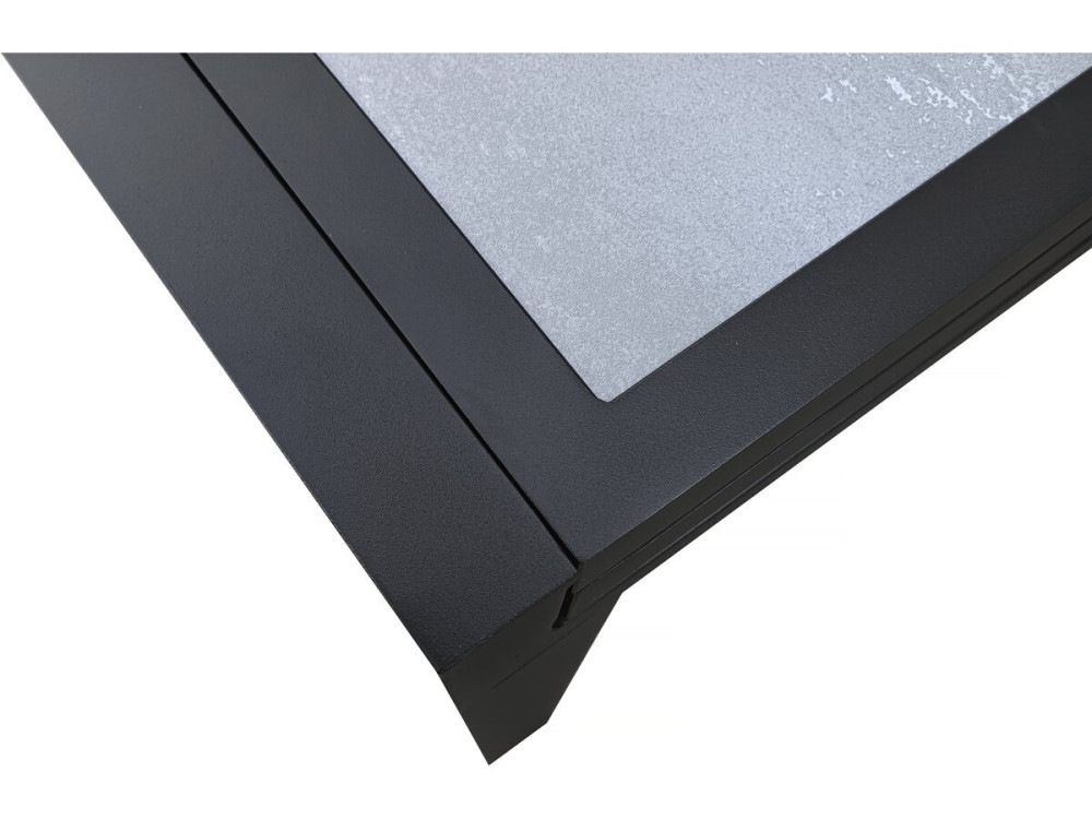 Mesa y sillas de jardín "Lagos" de aluminio extensible - 200/320 x 105 x 76 cm - Topo - 12 plazas
