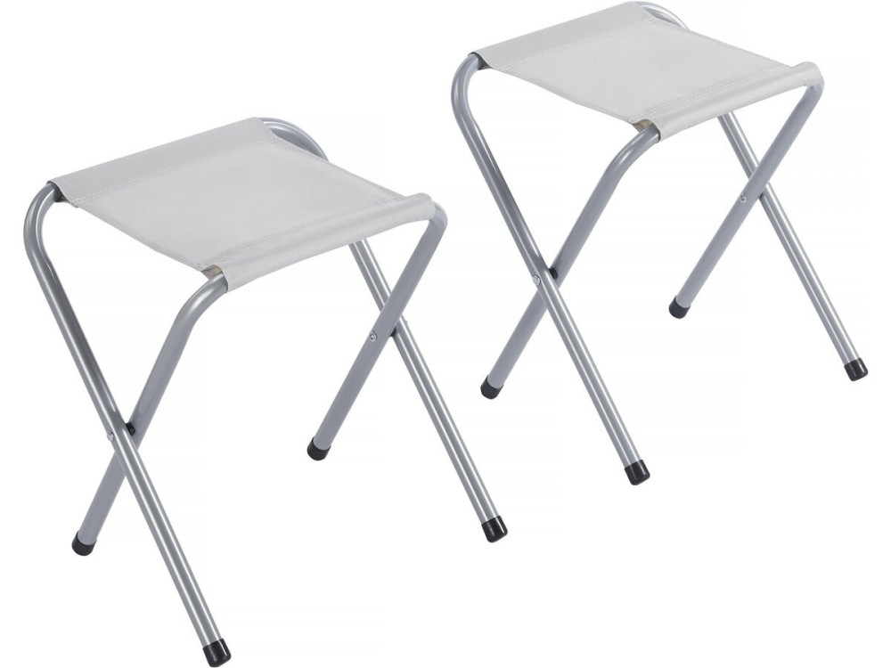 Lote de mesa de camping y 4 taburetes plegables - 125 x 60 cm - Blanco