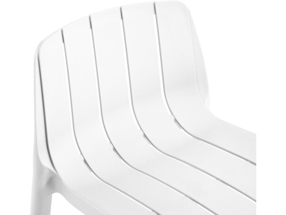 Mesa bistro apilable "Vaena" y sillas altas - 2 plazas - Blanco