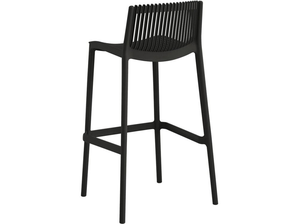 Mesa de jardín bistro apilable "Néora" y sillas altas - 2 plazas - Negro