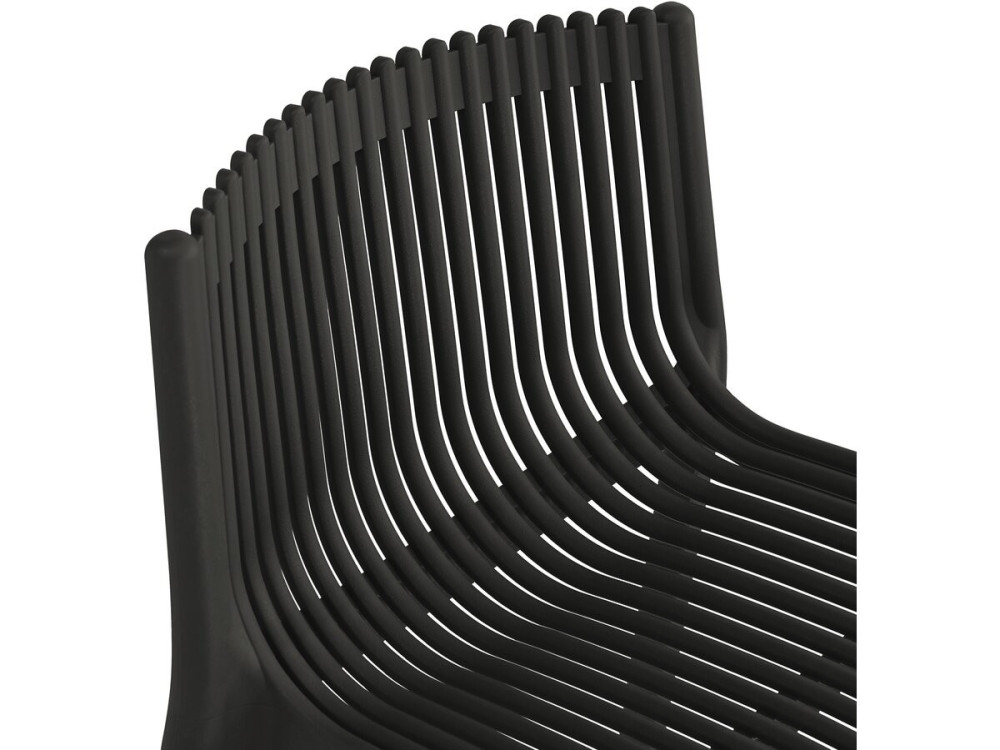 Mesa de jardín bistro apilable "Néora" y sillas altas - 2 plazas - Negro