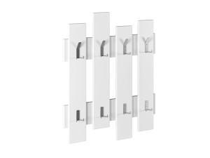 Perchero de pared de madera "Wave" - 64 x 4 x 79 cm - Blanco