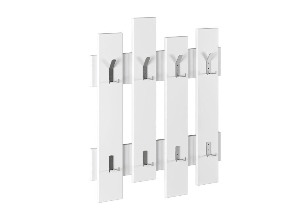 Perchero de pared de madera "Wave" - 64 x 4 x 79 cm - Blanco