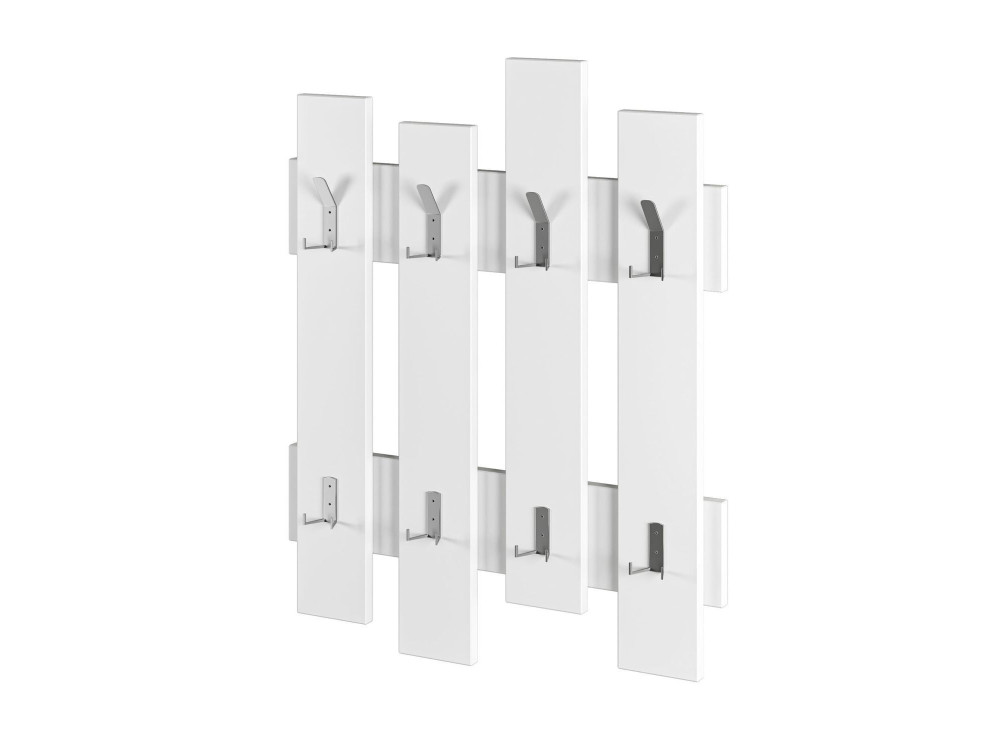 Perchero de pared de madera "Wave" - 64 x 4 x 79 cm - Blanco
