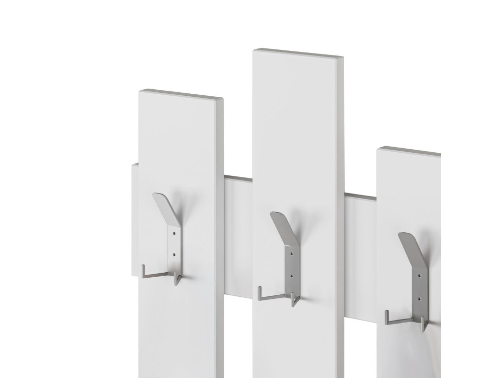 Perchero de pared de madera "Wave" - 64 x 4 x 79 cm - Blanco