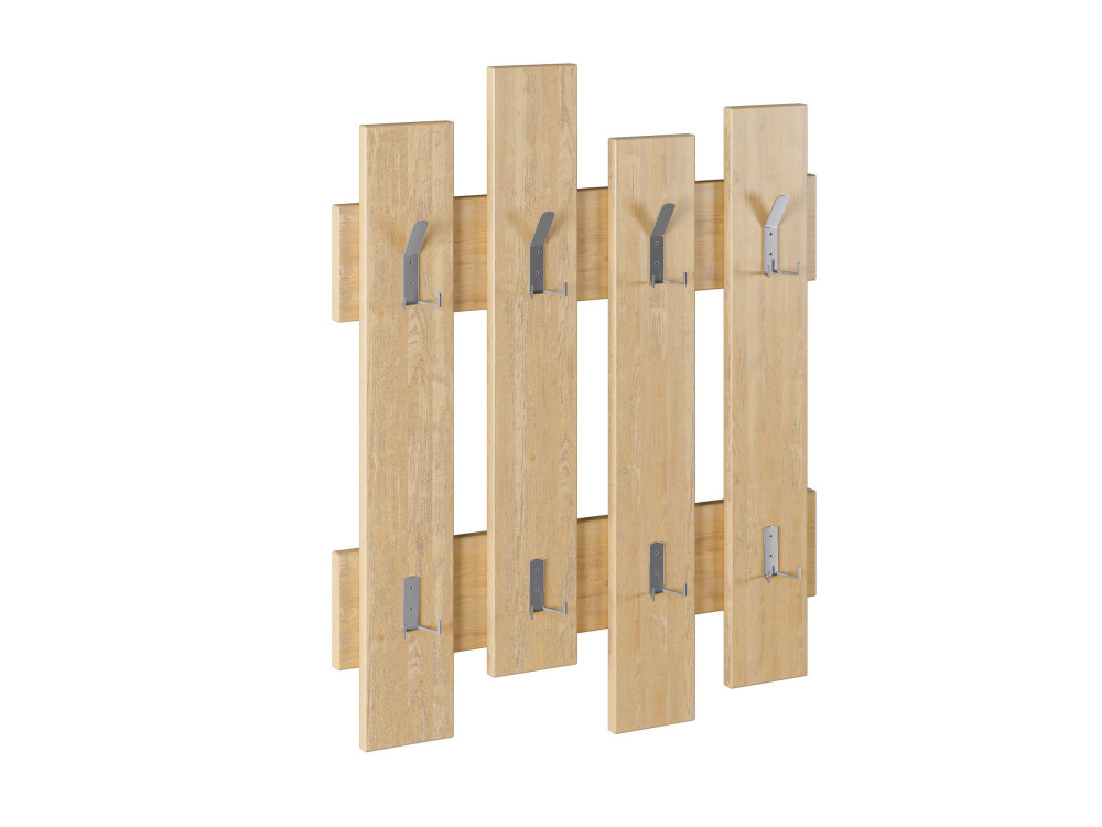 Perchero de pared de madera "Wave" - 64 x 4 x 79 cm - Beige