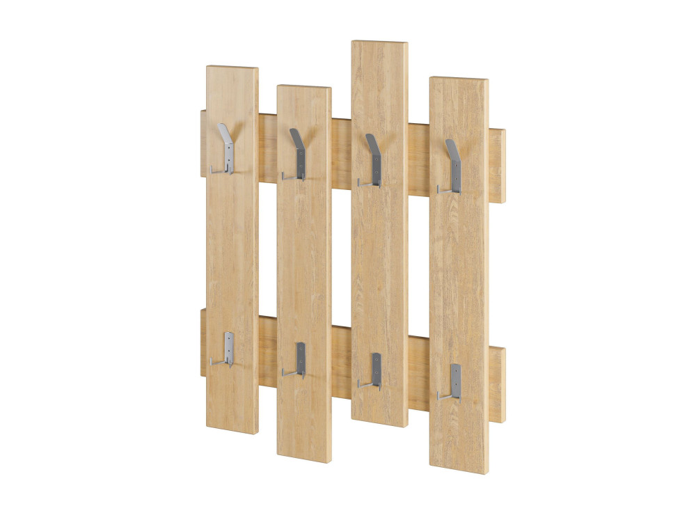 Perchero de pared de madera "Wave" - 64 x 4 x 79 cm - Beige