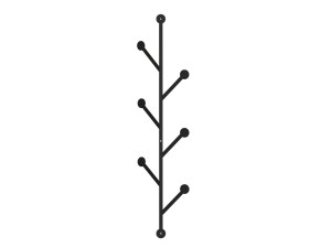 Perchero de pared metálico "Ponpon" - 22 x 5 x 94 cm - Negro