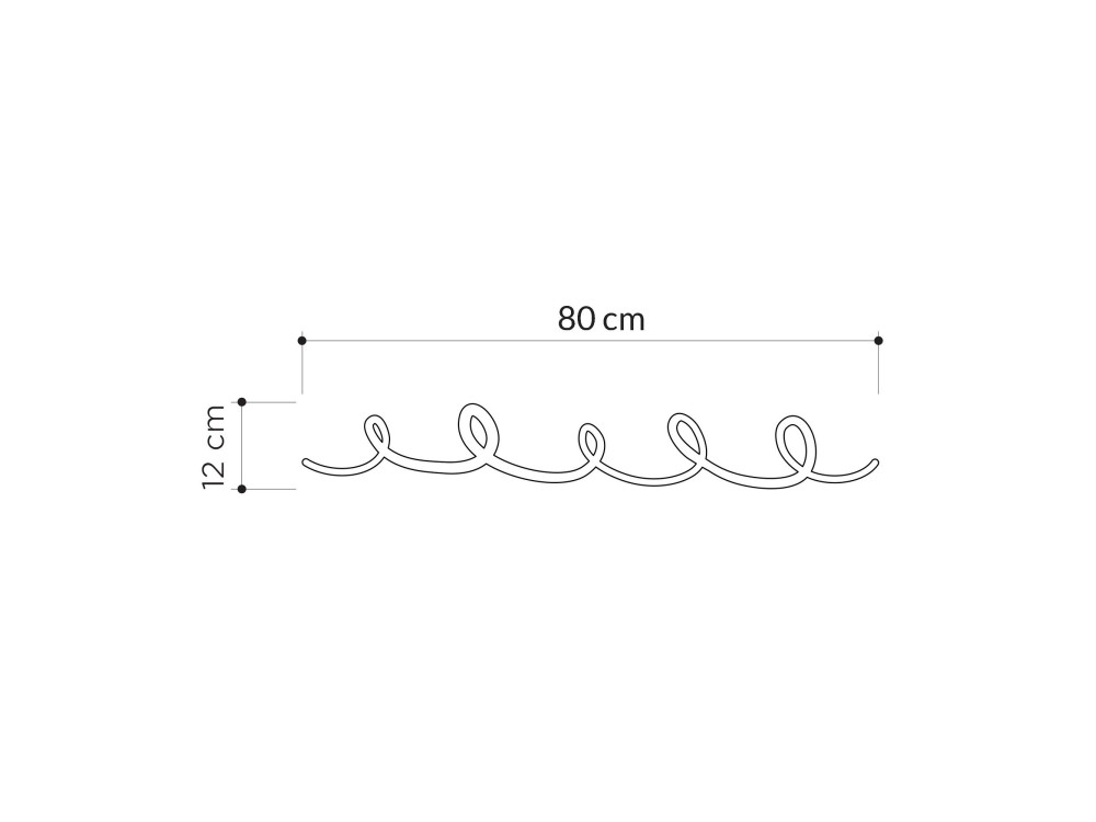 Perchero de pared metálico "Sing" - 22 x 5 x 97 cm - Negro