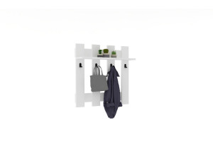 Perchero de pared de madera "Carina" - 70 x 14 x 70 cm - Blanco