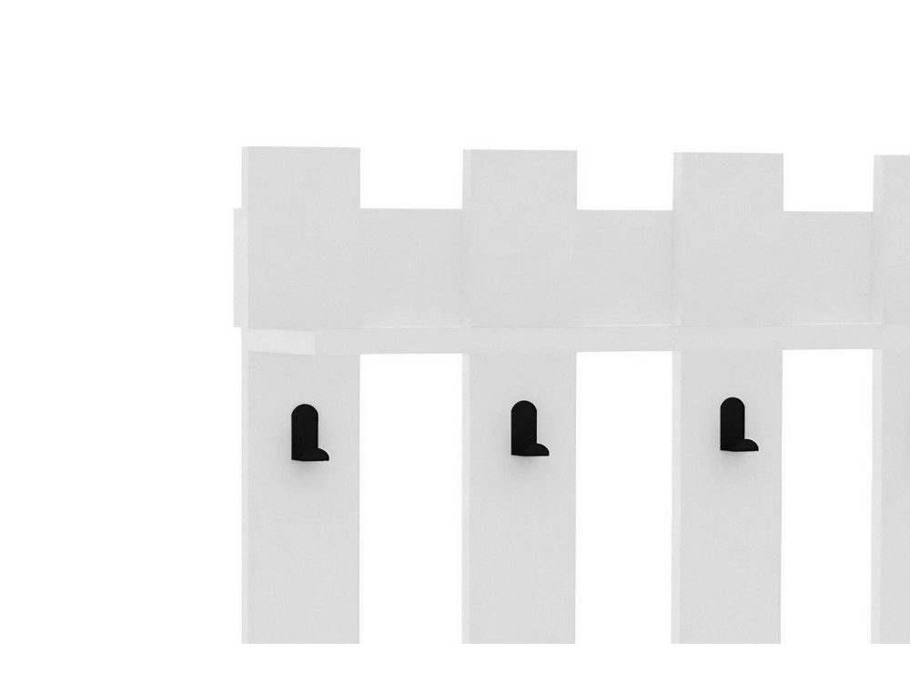 Perchero de pared de madera "Carina" - 70 x 14 x 70 cm - Blanco