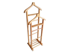 Perchero de madera "Beta" - 33 x 46 x 120 cm - Beige