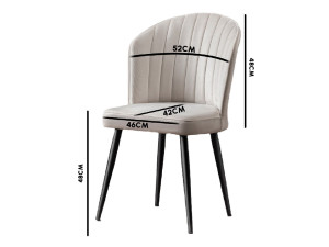 Juego de sillas de madera "Rubi" (2 piezas) - 52 x 42 x 85 cm - Cappuccino