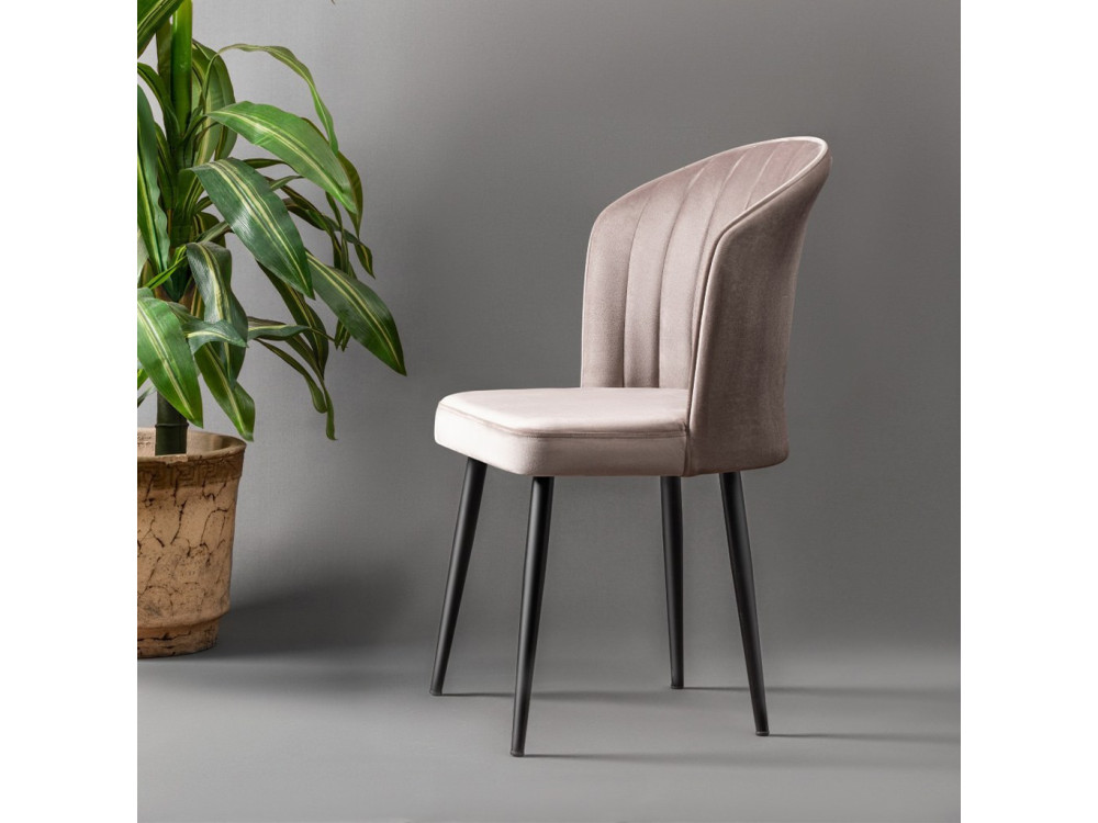 Juego de sillas de madera "Rubi" (2 piezas) - 52 x 42 x 85 cm - Cappuccino