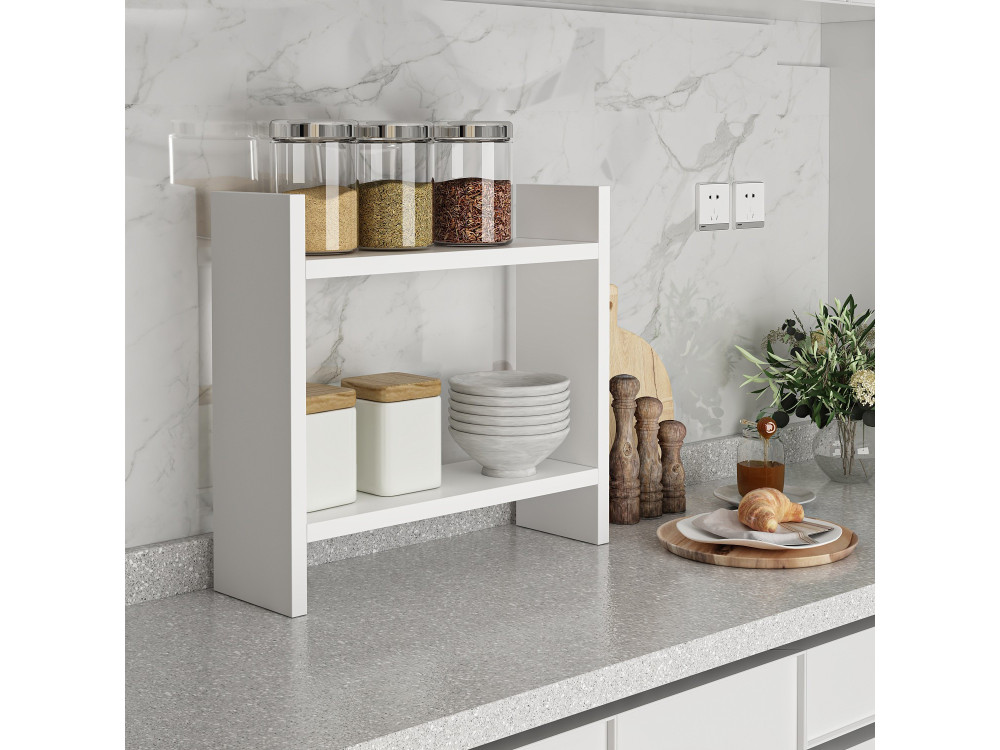 Estante de cocina de madera "Denver" - 34 x 10 x 30 cm - Blanco
