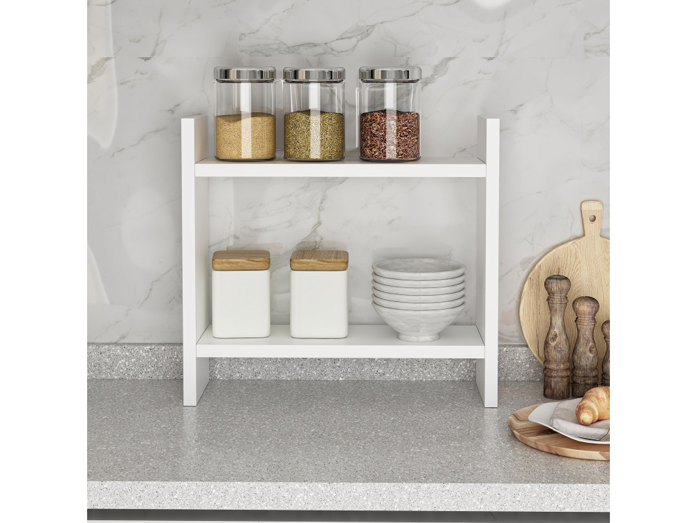 Estante de cocina de madera "Denver" - 34 x 10 x 30 cm - Blanco