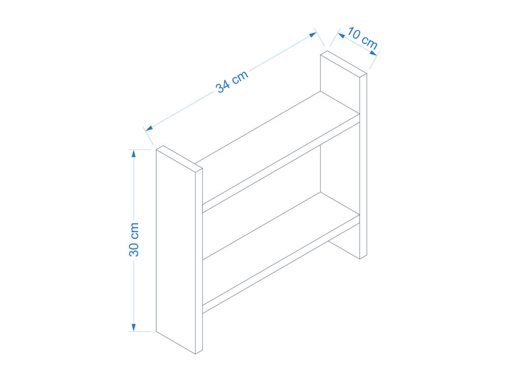 Estante de cocina de madera "Denver" - 34 x 10 x 30 cm - Blanco