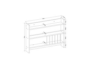 Estante de cocina de madera "Kolin" - 85 x 13 x 65 cm - Blanco