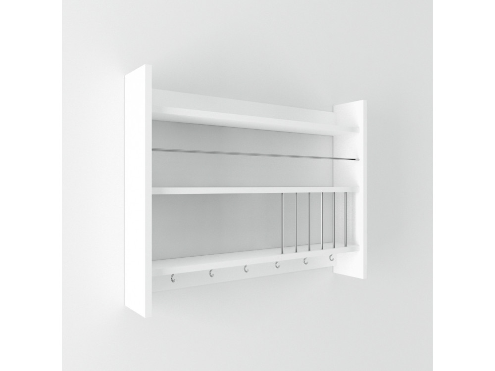 Estante de cocina de madera "Kolin" - 85 x 13 x 65 cm - Blanco