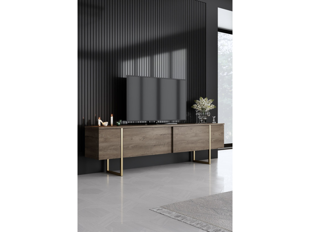 Conjunto de muebles de salón de madera "Luxe" - 160 x 35 x 80 cm - Marrón
