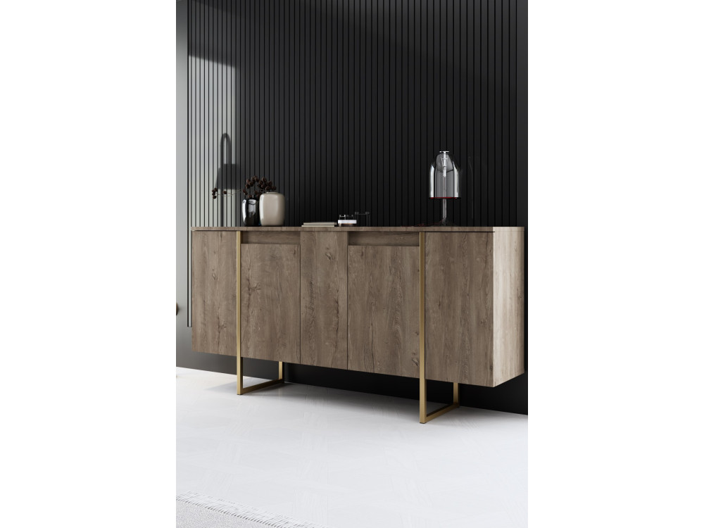 Conjunto de muebles de salón de madera "Luxe" - 160 x 35 x 80 cm - Marrón