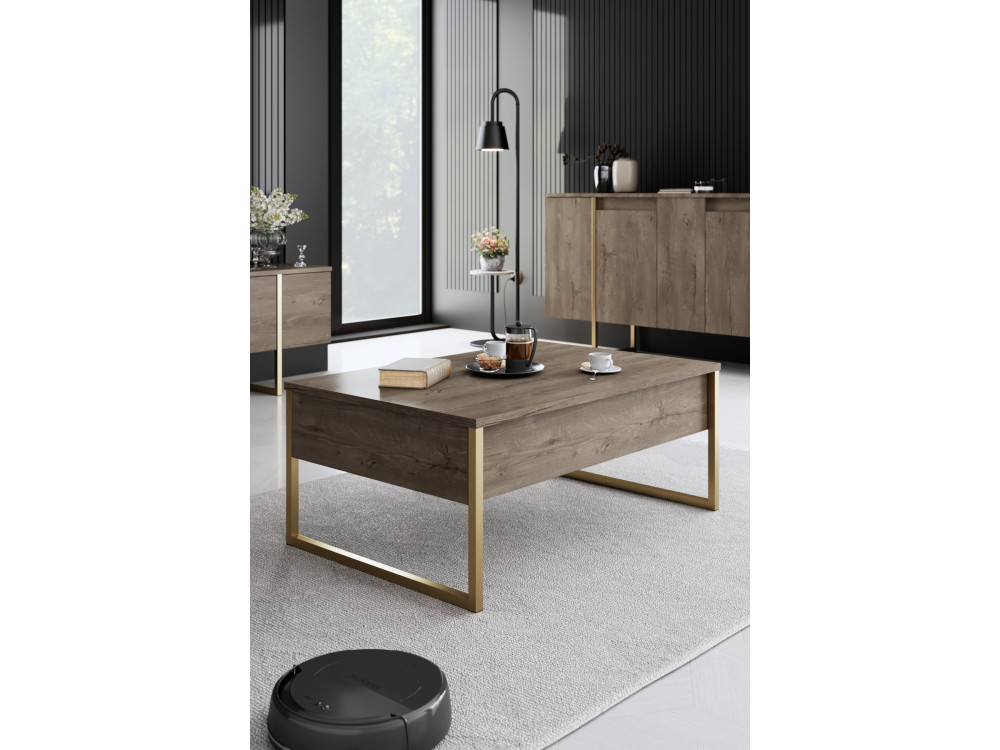 Conjunto de muebles de salón de madera "Luxe" - 160 x 35 x 80 cm - Marrón