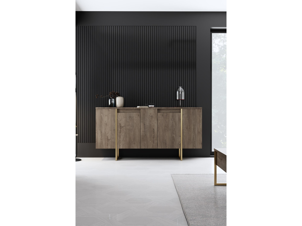 Conjunto de muebles de salón de madera "Luxe" - 160 x 35 x 80 cm - Marrón