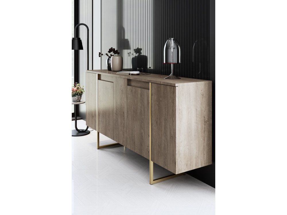 Conjunto de muebles de salón de madera "Luxe" - 160 x 35 x 80 cm - Marrón