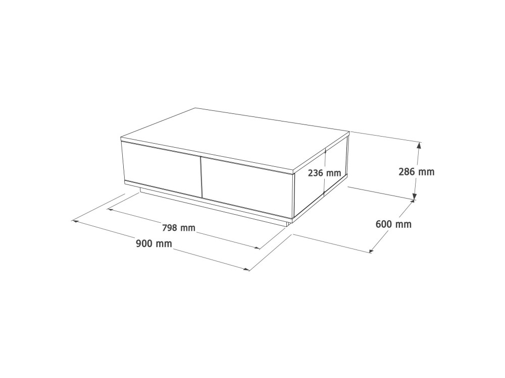 Conjunto de muebles de salón de madera "FR17" - 180 x 44 x 44 cm - Blanco