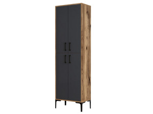 Mueble multiusos de madera "Berlin A" - 60 x 35 x 200 cm - Nogal-Antracita