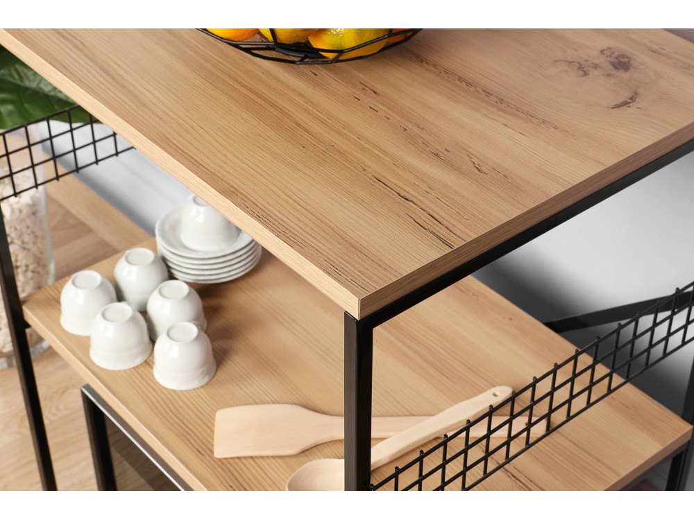 Armario de madera multiusos "Anemon" - 60 x 45 x 124 cm - Marrón