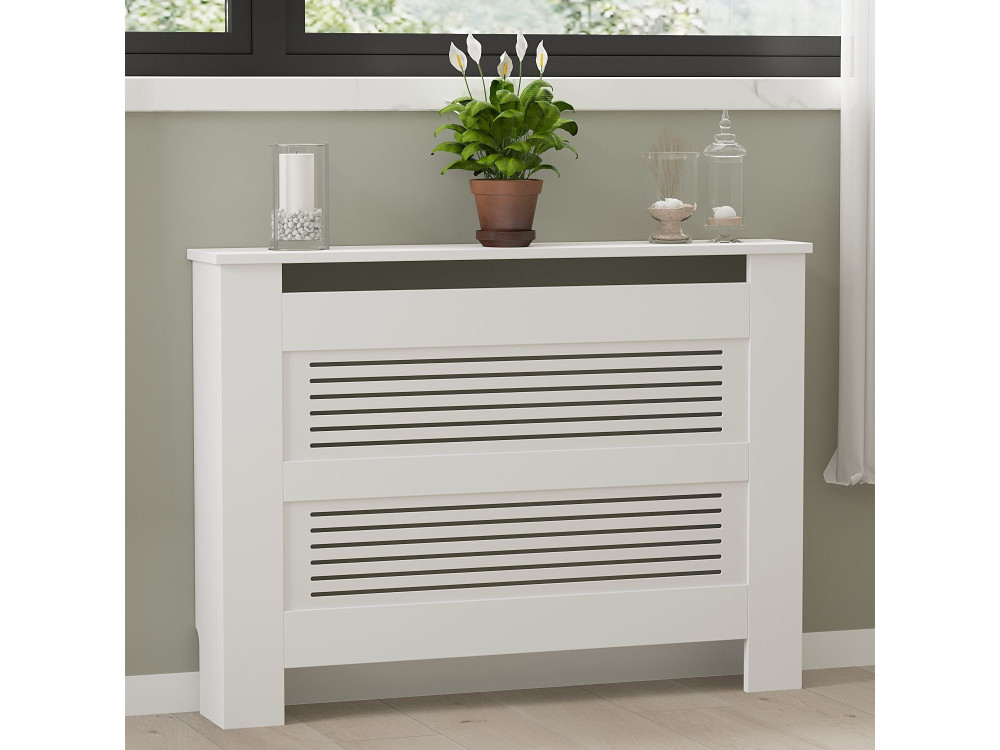 Armario radiador de madera "Termora" 112 x 19 x 82 cm - Blanco
