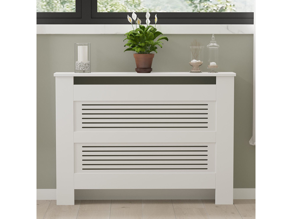 Armario radiador de madera "Termora" 112 x 19 x 82 cm - Blanco