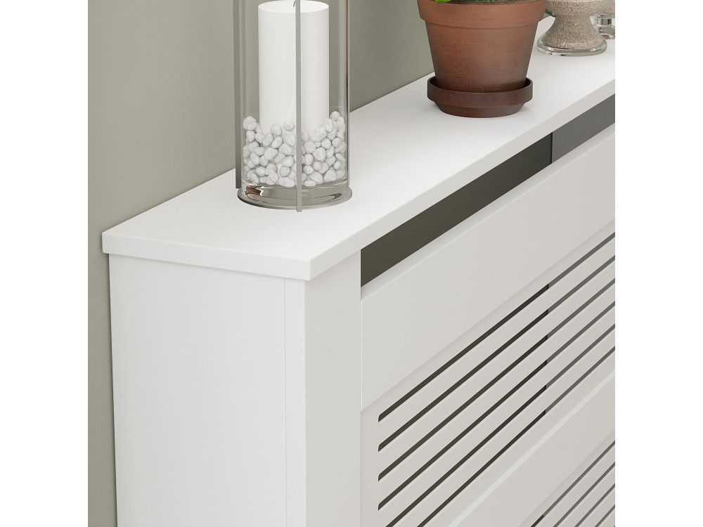 Armario radiador de madera "Termora" 112 x 19 x 82 cm - Blanco