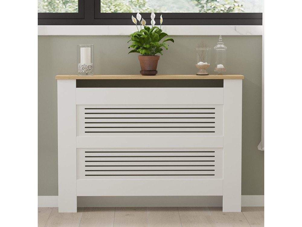Armario radiador de madera "Termora" 112 x 19 x 82 cm - Roble zafiro