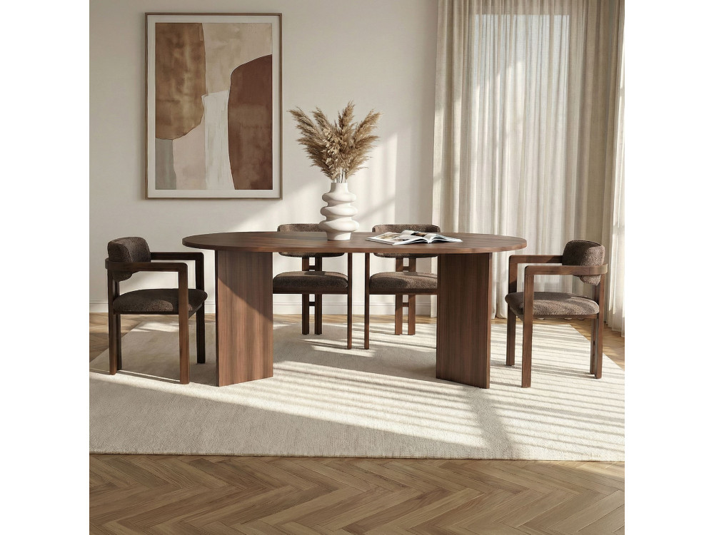 Juego de Mesa y Silla de Madera Meridia 4" (5 Piezas) - 180 x 90 x 75 cm - Marrón