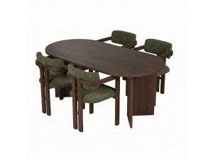 Juego de Mesa y Silla de Madera Meridia 4" (5 Piezas) - 180 x 90 x 75 cm - Verde