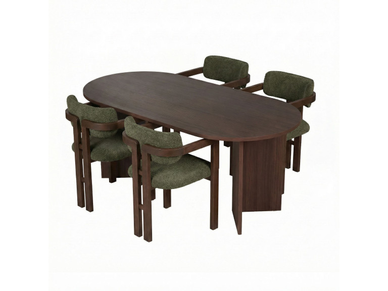 Juego de Mesa y Silla de Madera Meridia 4" (5 Piezas) - 180 x 90 x 75 cm - Verde