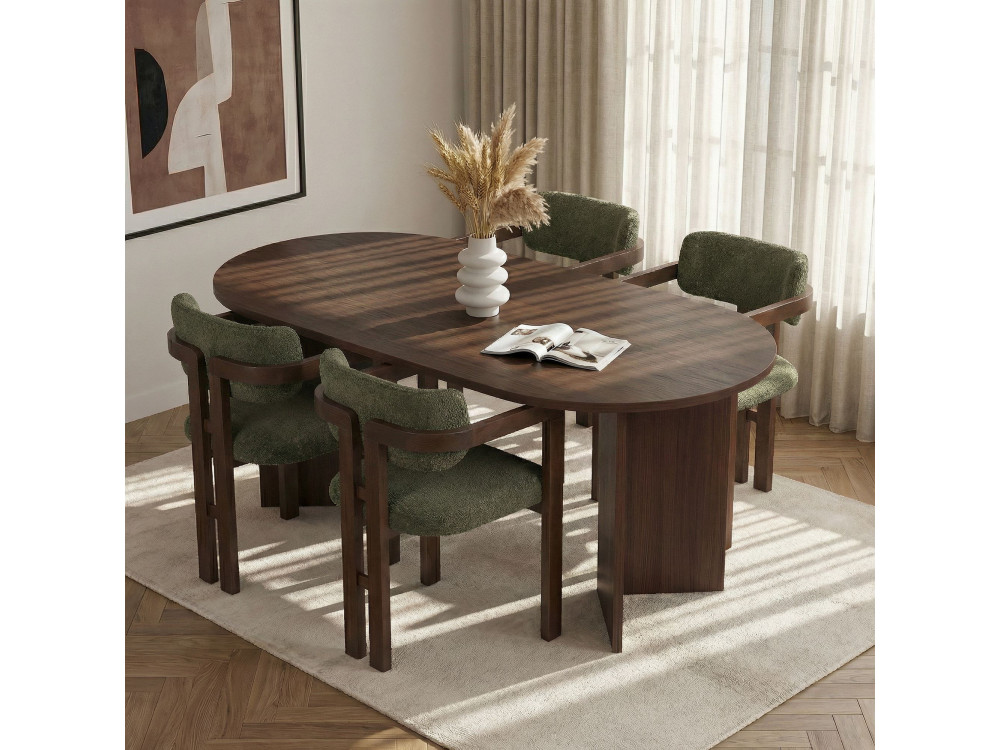Juego de Mesa y Silla de Madera Meridia 4" (5 Piezas) - 180 x 90 x 75 cm - Verde