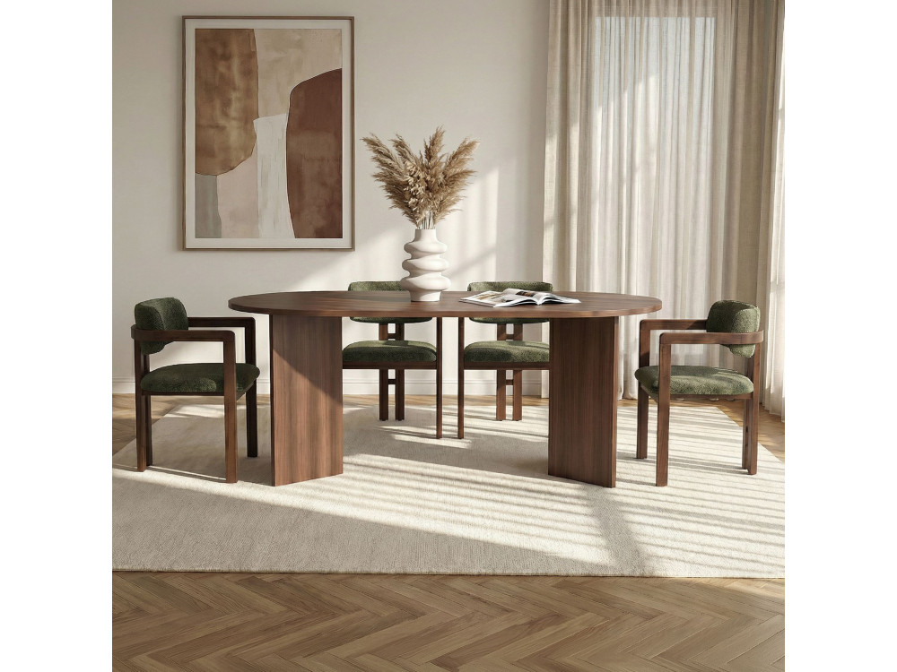 Juego de Mesa y Silla de Madera Meridia 4" (5 Piezas) - 180 x 90 x 75 cm - Verde